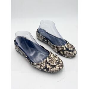 Tory Burch Snake Print Travel Minnie Ballet Flat Size 7.5